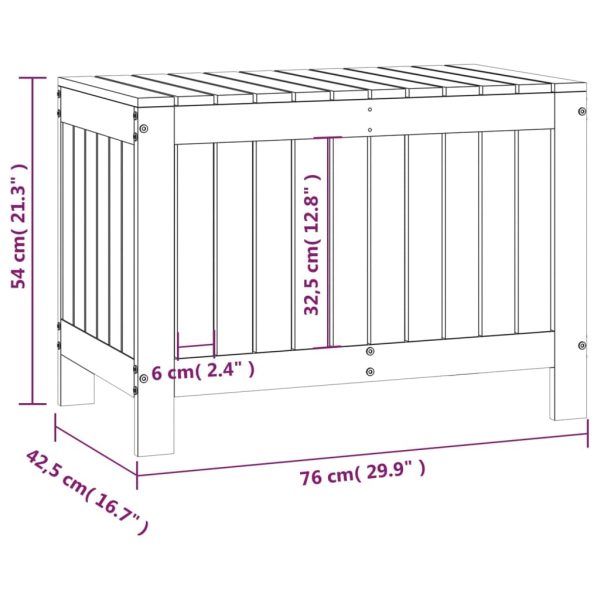 Garden Storage Box Black 76×42.5×54 cm Solid Wood Pine