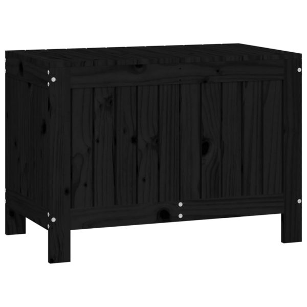 Garden Storage Box Black 76×42.5×54 cm Solid Wood Pine