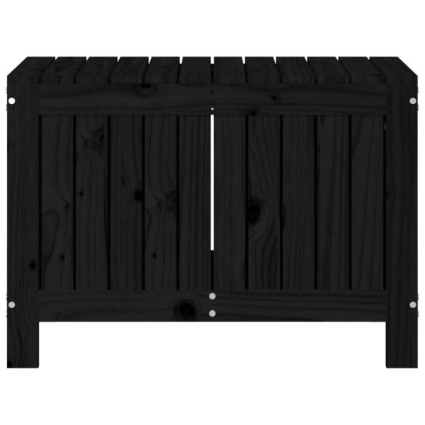 Garden Storage Box Black 76×42.5×54 cm Solid Wood Pine