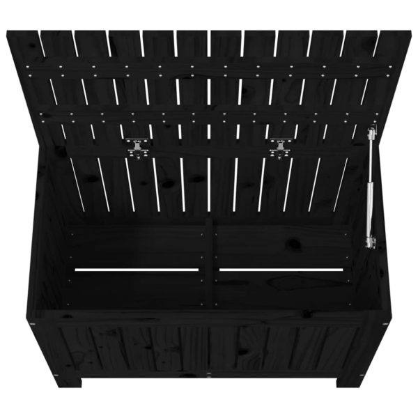 Garden Storage Box Black 76×42.5×54 cm Solid Wood Pine