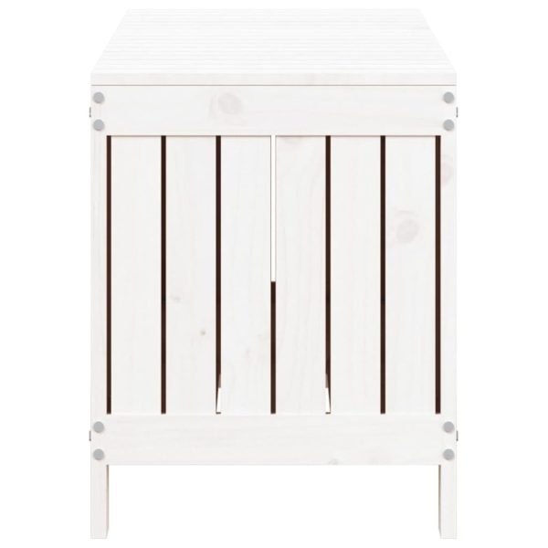 Garden Storage Box White 108×42.5×54 cm Solid Wood Pine