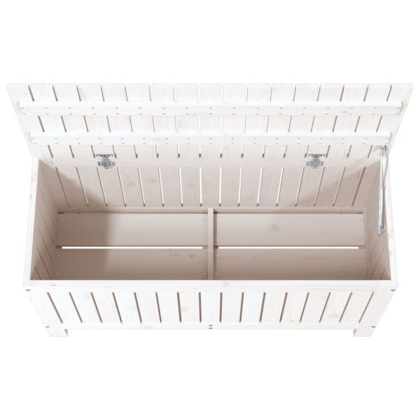 Garden Storage Box White 108×42.5×54 cm Solid Wood Pine