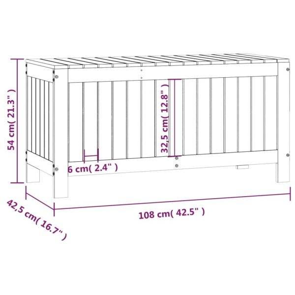 Garden Storage Box White 108×42.5×54 cm Solid Wood Pine