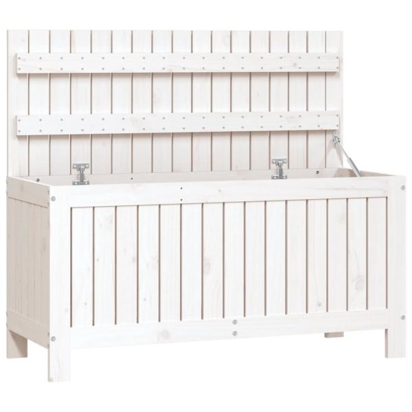 Garden Storage Box White 108×42.5×54 cm Solid Wood Pine