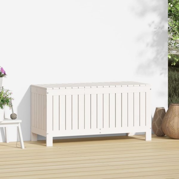 Garden Storage Box White 108×42.5×54 cm Solid Wood Pine