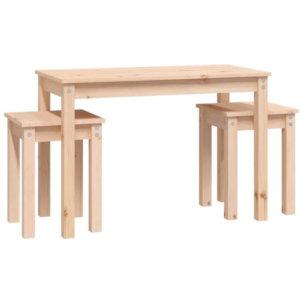 Nesting Tables 3 pcs Solid Wood Pine – Brown
