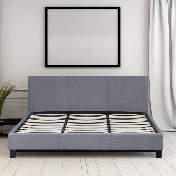 Dublin Luxury Bed with Headboard (Model 2) – DOUBLE, Grey