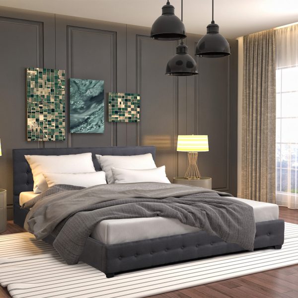 Tanunda Gas Lift Bed – Dark Grey – SINGLE