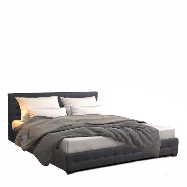 Tanunda Gas Lift Bed – Dark Grey – SINGLE