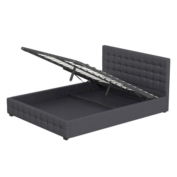 Tanunda Gas Lift Bed – Dark Grey – DOUBLE