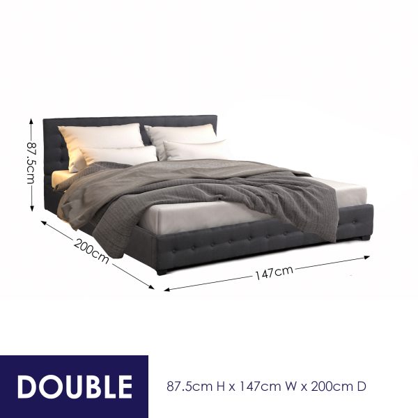 Tanunda Gas Lift Bed – Dark Grey – DOUBLE