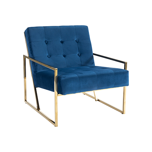 Arm Chair Blue Velvet