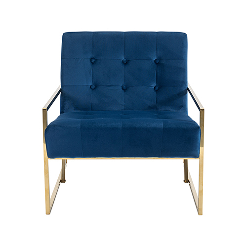 Arm Chair Blue Velvet