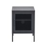 Bedside Table Mesh Door Cabinet – MINI Black