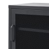 Bedside Table Mesh Door Cabinet – MINI Black