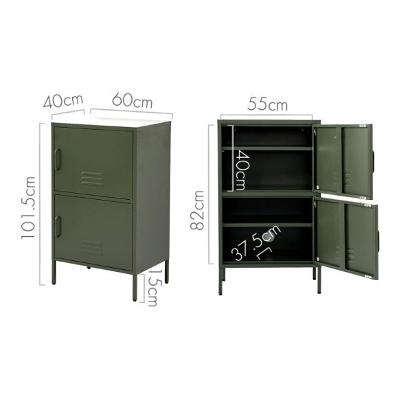 Buffet Sideboard Metal Cabinet – DOUBLE Green