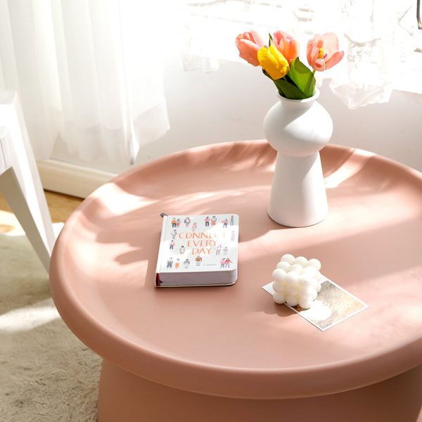 Coffee Table Mushroom Nordic Round Large Side Table 70CM – 70×35 cm, Pink