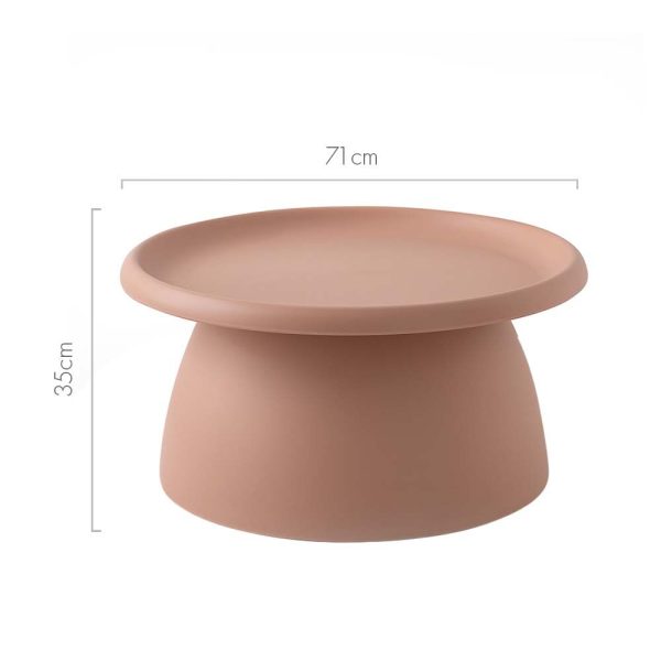 Coffee Table Mushroom Nordic Round Large Side Table 70CM – 70×35 cm, Pink