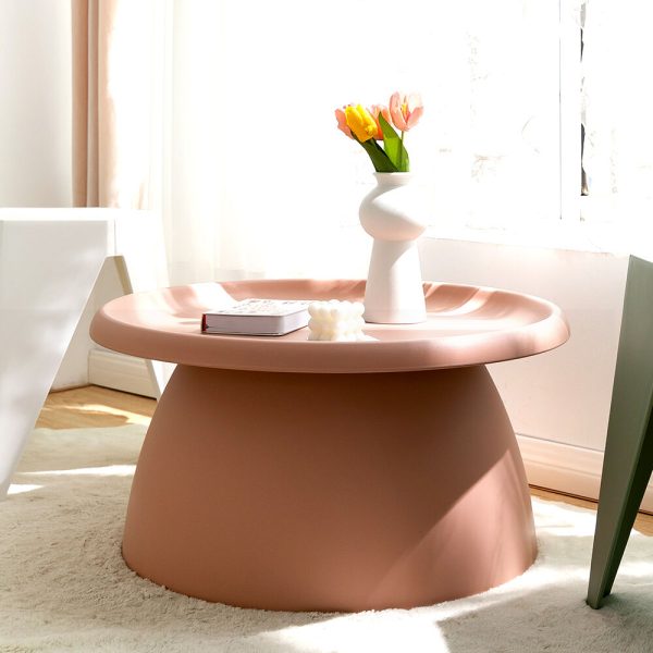 Coffee Table Mushroom Nordic Round Large Side Table 70CM – 70×35 cm, Pink
