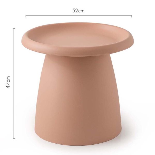 Coffee Table Mushroom Nordic Round Large Side Table 70CM – 50×45 cm, Grey