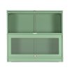 Buffet Sideboard Cupboard Cabinet Storage Mesh Doors Metal Green ELIA