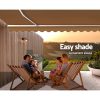 Retractable Folding Arm Awning Manual Sunshade 4Mx2.5M Beige