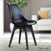 Dining Chairs Set of 4 Leather Plastic DSW Replica Black