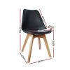 Dining Chairs Set of 4 Leather Plastic DSW Replica Wooden Black