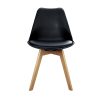 Dining Chairs Set of 4 Leather Plastic DSW Replica Wooden Black