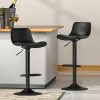 2x Bar Stools Padded Seat Gas Lift Black