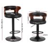 2x Bar Stools Gas Lift Faux Leather