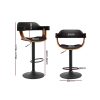 Bar Stools Gas Lift Leather w/Armrest All Black