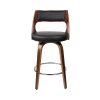 2x Bar Stools Swivel Leather Chair 65cm