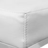 2x Bar Stools Leather Padded Metal White