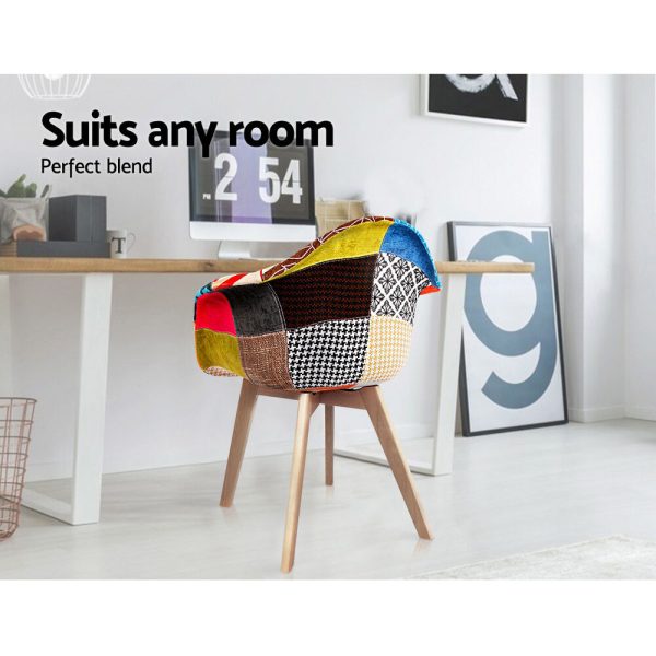 Dining Chairs Set of 2 Fabric Retro Replica DSW