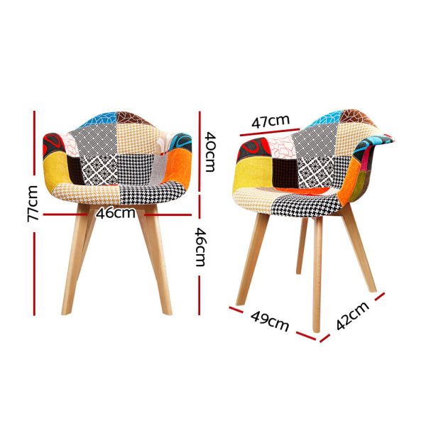 Dining Chairs Set of 2 Fabric Retro Replica DSW