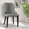 Dining Chairs Set of 2 Linen Fabric Grey