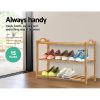 3 Tiers Bamboo Shoe Rack Storage Organiser Wooden Shelf Stand Shelves