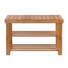 Bamboo Shoe Rack Wooden Seat Bench Organiser Shelf Stool