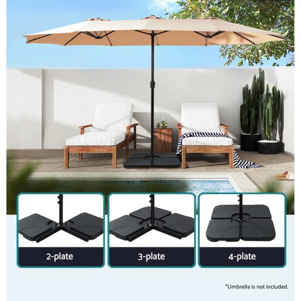 Outdoor Umbrella Base 50cm 4 Plates Stand Pod Cantilever