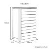 5 Pieces Bedroom Suite Natural Wood Like MDF Structure Queen Size Oak Colour Bed, Bedside Table, Tallboy & Dresser