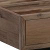 4 Pieces Bedroom Suite made in Solid Wood Acacia Veneered King Size Oak Colour Bed, Bedside Table & Tallboy