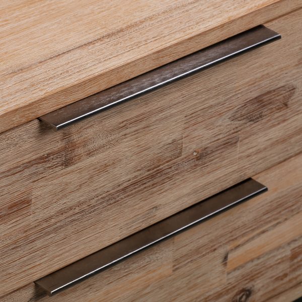 4 Pieces Bedroom Suite made in Solid Wood Acacia Veneered King Size Oak Colour Bed, Bedside Table & Tallboy