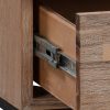 4 Pieces Bedroom Suite made in Solid Wood Acacia Veneered King Size Oak Colour Bed, Bedside Table & Tallboy