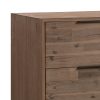 4 Pieces Bedroom Suite made in Solid Wood Acacia Veneered King Size Oak Colour Bed, Bedside Table & Tallboy