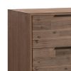 5 Pieces Bedroom Suite made in Solid Wood Acacia Veneered King Size Oak Colour Bed, Bedside Table, Tallboy & Dresser