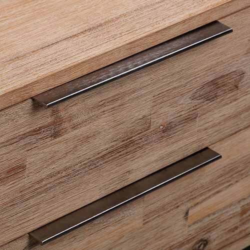 5 Pieces Bedroom Suite made in Solid Wood Acacia Veneered King Size Oak Colour Bed, Bedside Table, Tallboy & Dresser