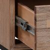5 Pieces Bedroom Suite made in Solid Wood Acacia Veneered King Size Oak Colour Bed, Bedside Table, Tallboy & Dresser