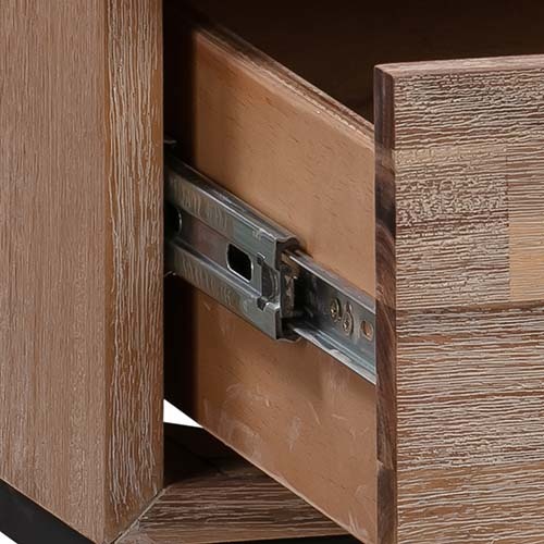 5 Pieces Bedroom Suite made in Solid Wood Acacia Veneered King Size Oak Colour Bed, Bedside Table, Tallboy & Dresser