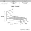 5 Pieces Bedroom Suite made in Solid Wood Acacia Veneered King Size Oak Colour Bed, Bedside Table, Tallboy & Dresser